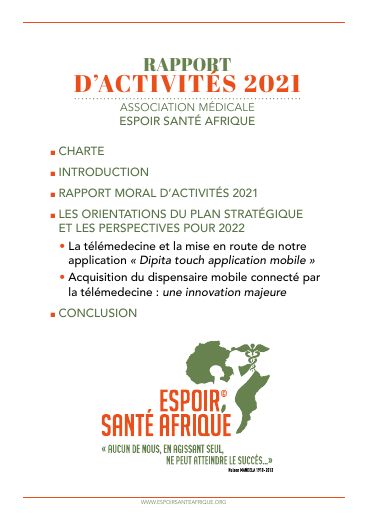 Rapport d'activités 2021