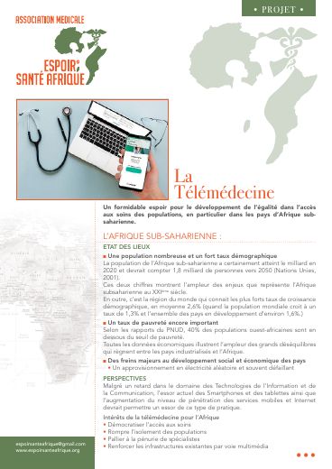 La télémédecine, espoir d'accès aux soins